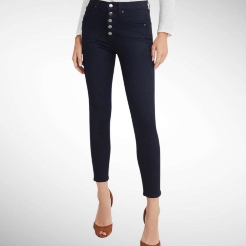Veronica Beard Debbie Ankle‎ Skinny High Rise Jeans Indigo Dark Blue Size 26